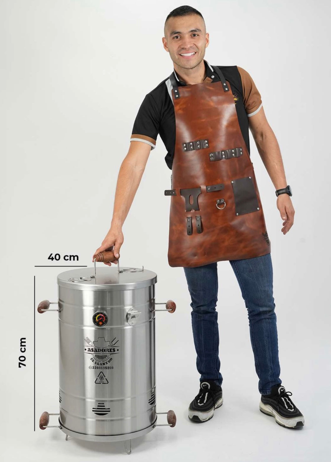 ¡LÍNEA HOME! ¡Combo Asador Mediano en Acero Inoxidable 20-28 Libras con Accesorios Especiales, ¡Aprovecha la Oferta!