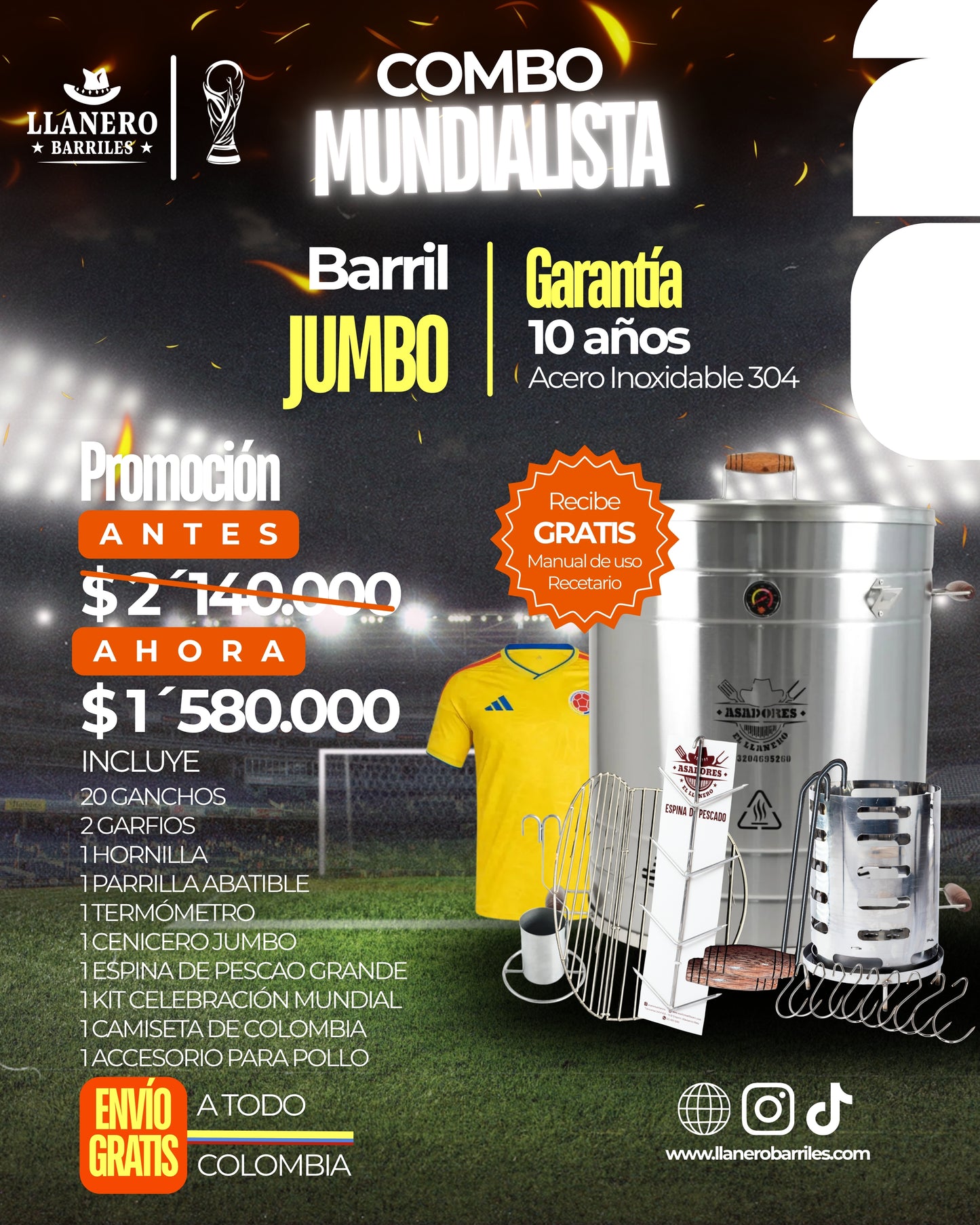 🏆⚽ COMBO MUNDIALISTA - BARRIL JUMBO