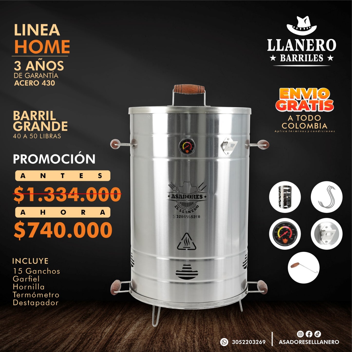 ¡LÍNEA HOME! ¡Imperdible Descuento! Barril de 40 a 50 Libras, ¡Llévatelo al Mejor Precio!