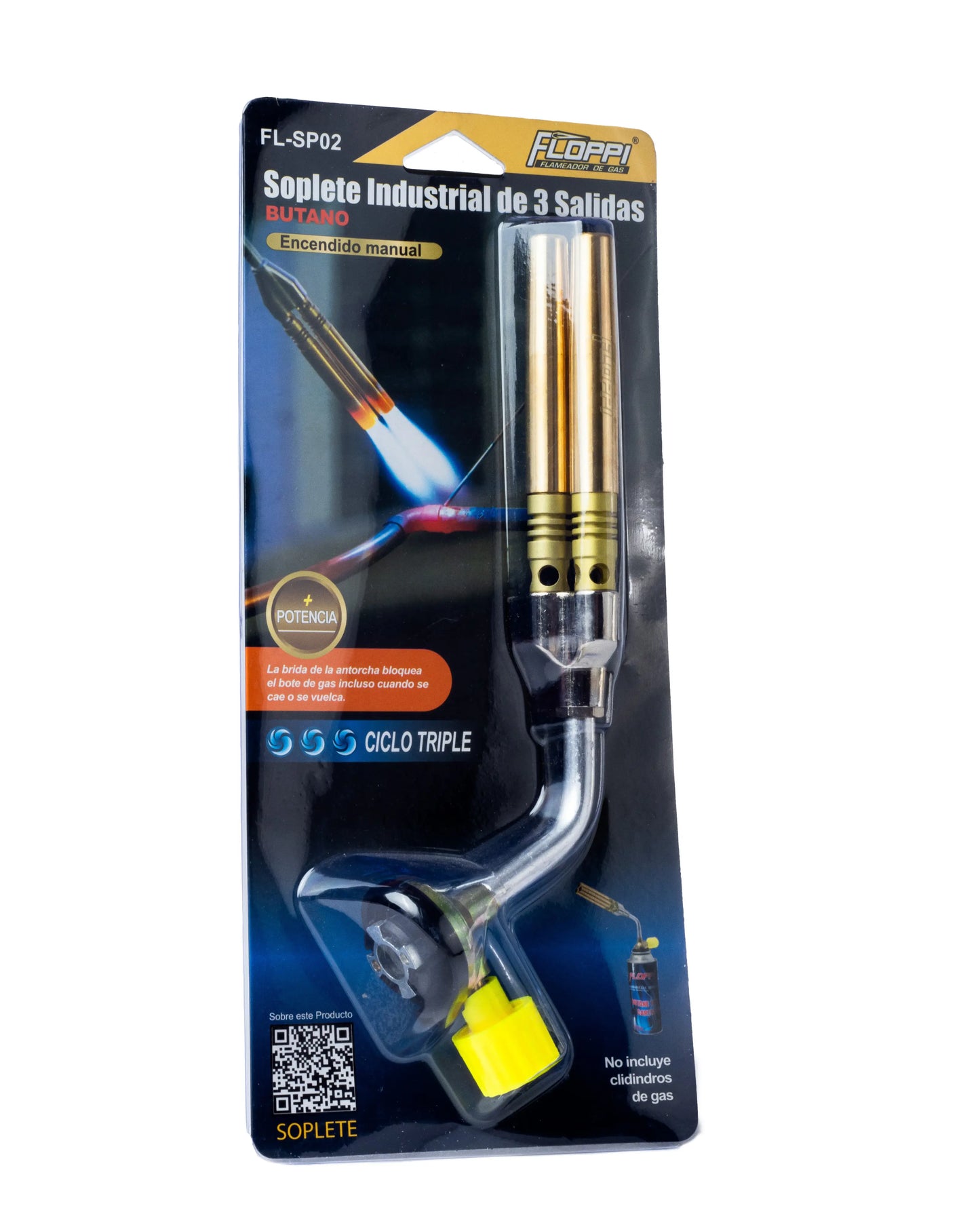 Soplete industrial de tres salidas