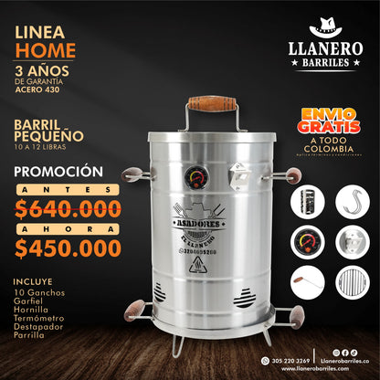 ¡LÍNEA HOME! Asador Pequeño en Acero Inoxidable 430 de 10 Libras