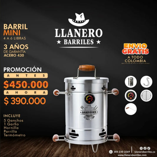 ¡LINEA HOME! Asador mini de acero inoxidable 430 con capacidad de 4 a 6 libras