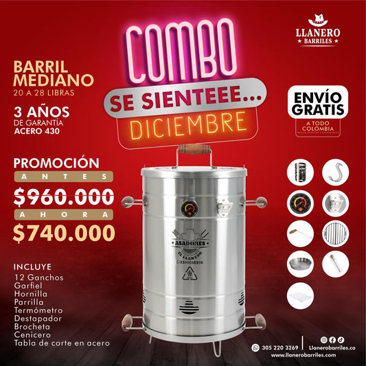 barril mediano capacidad de 20 a 28 libras oferta desde septiembre se siente diciembre